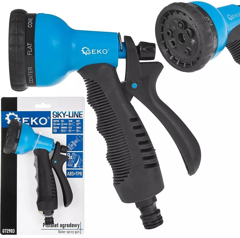 Verstelbare tuinsproeier - 8 functies - Ergonomisch ontwerp - Duurzaam kunststof - Non-slip grip de GEKO – image du produit