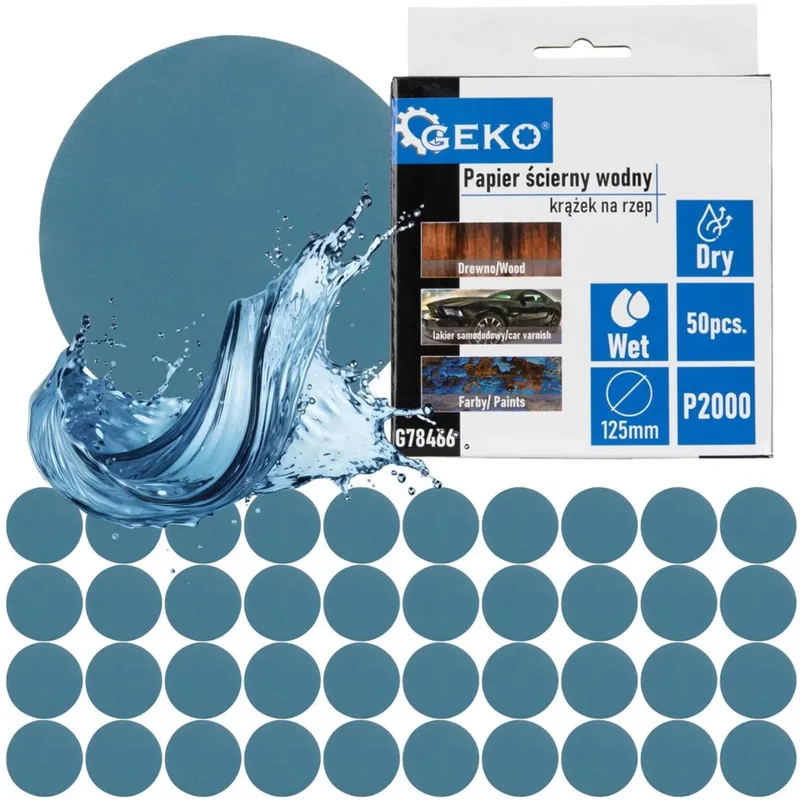 Waterdichte schuurschijf - 125 mm - P2000 - 50 stuks - Voor nat en droog schuren de GEKO – image du produit