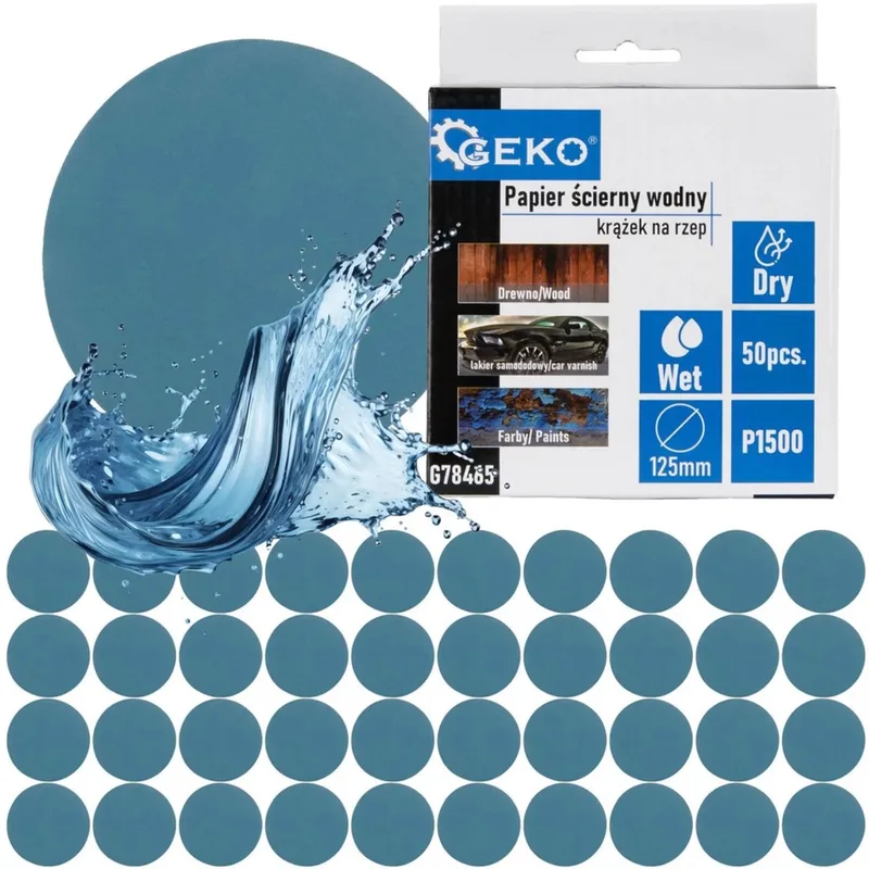 Waterproof schuurpad - 125 mm - P1500 - nat en droog schuren - 50 stuks von GEKO – Produktbild