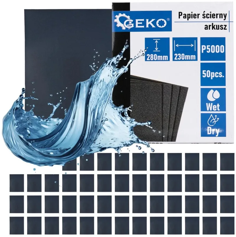 Waterproof schuurpapier - P5000 - 230x280mm - Droog en nat gebruik - 50 stuks de GEKO – image du produit