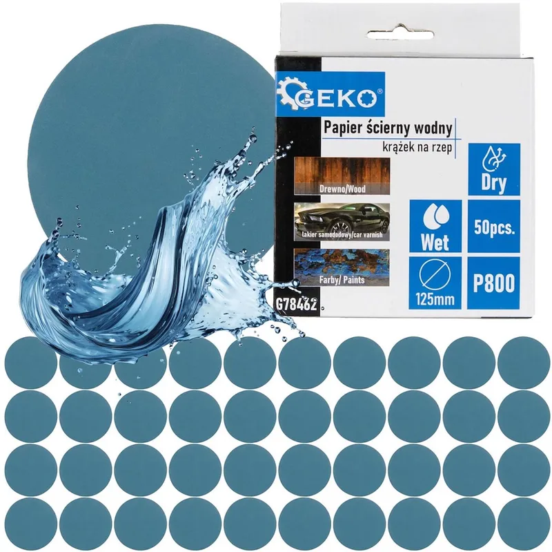 Waterproof schuurschijf - 125 mm - P800 - nat en droog schuren - 50 stuks von GEKO – Produktbild