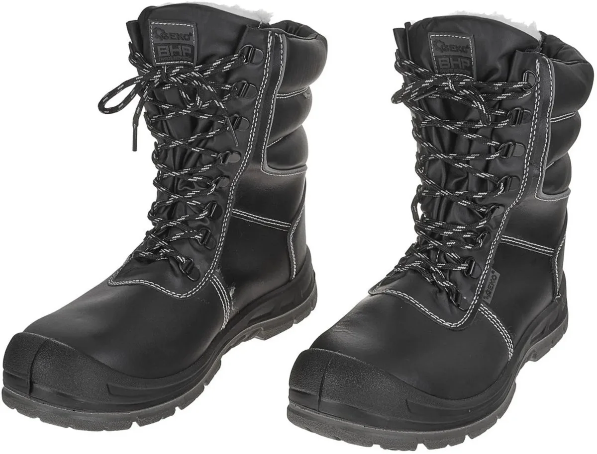 Winterveiligheidsschoenen - Geïsoleerd - S3 Klasse - Antislip - Zwart de GEKO, Noir, 43 – image du produit
