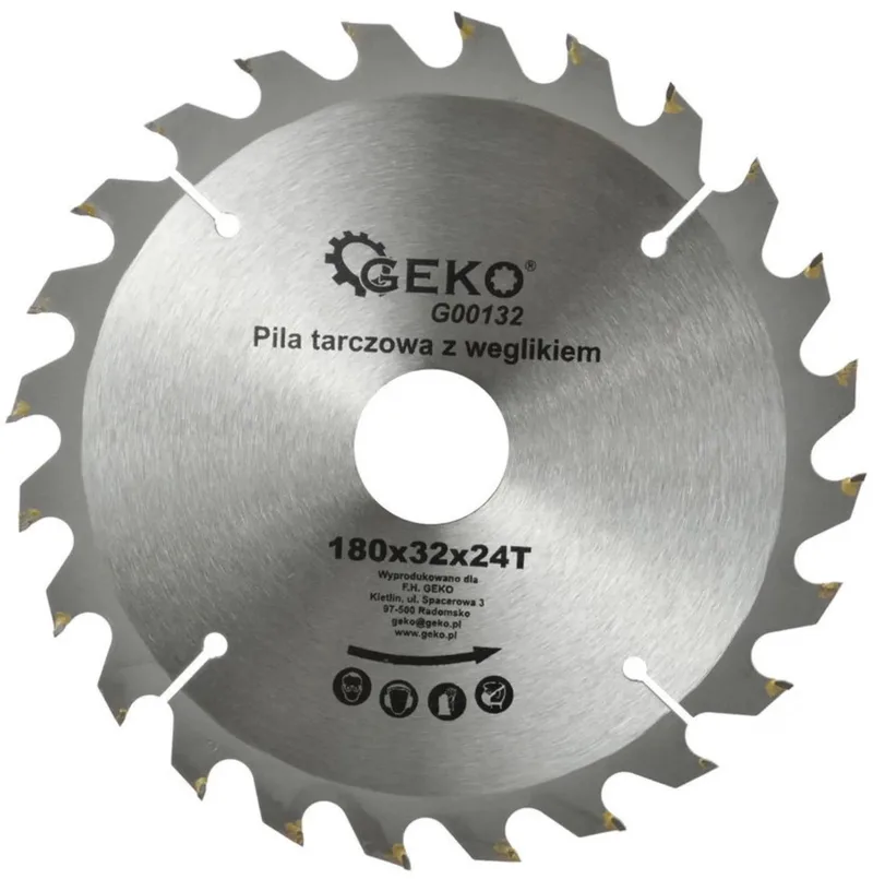 Zaagblad - Cirkelzaag - Tungsten Carbide - 180 mm - 24 Tanden fra GEKO – produktbillede