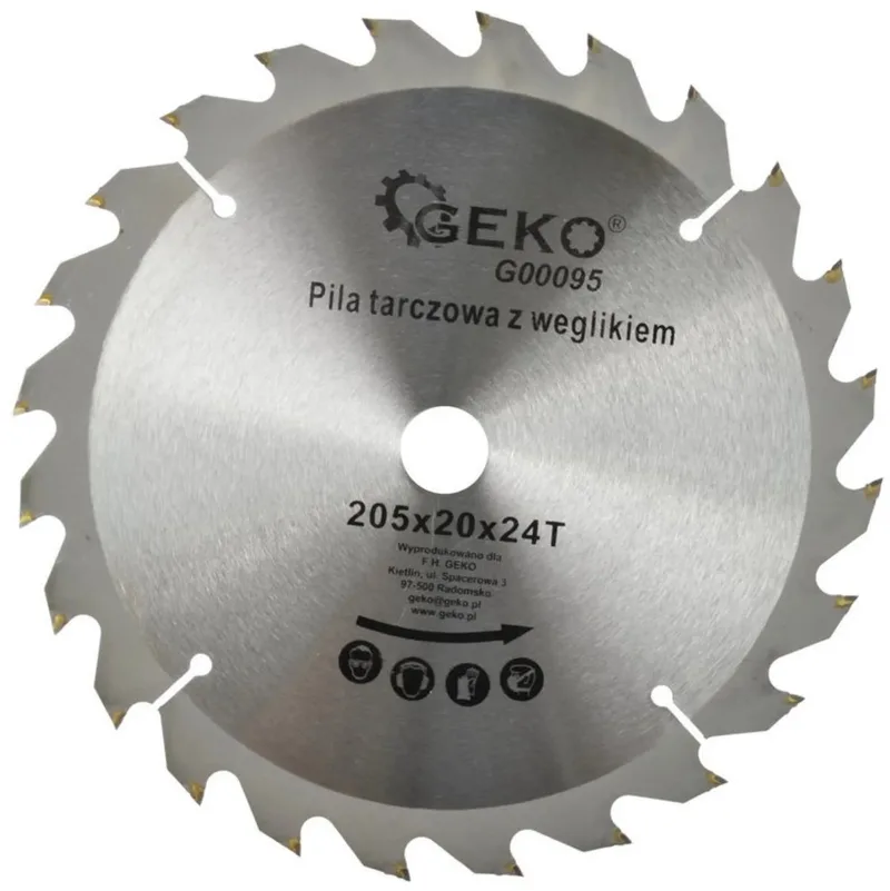 Zaagblad - Cirkelzaag - Tungsten Carbide - 205 mm - 24 Tanden de GEKO – image du produit