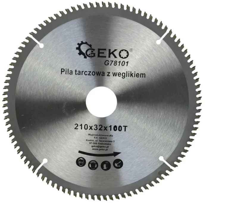 Zaagblad voor aluminium - 210 mm - 100 tanden - Inclusief reductieringen fra GEKO – produktbillede