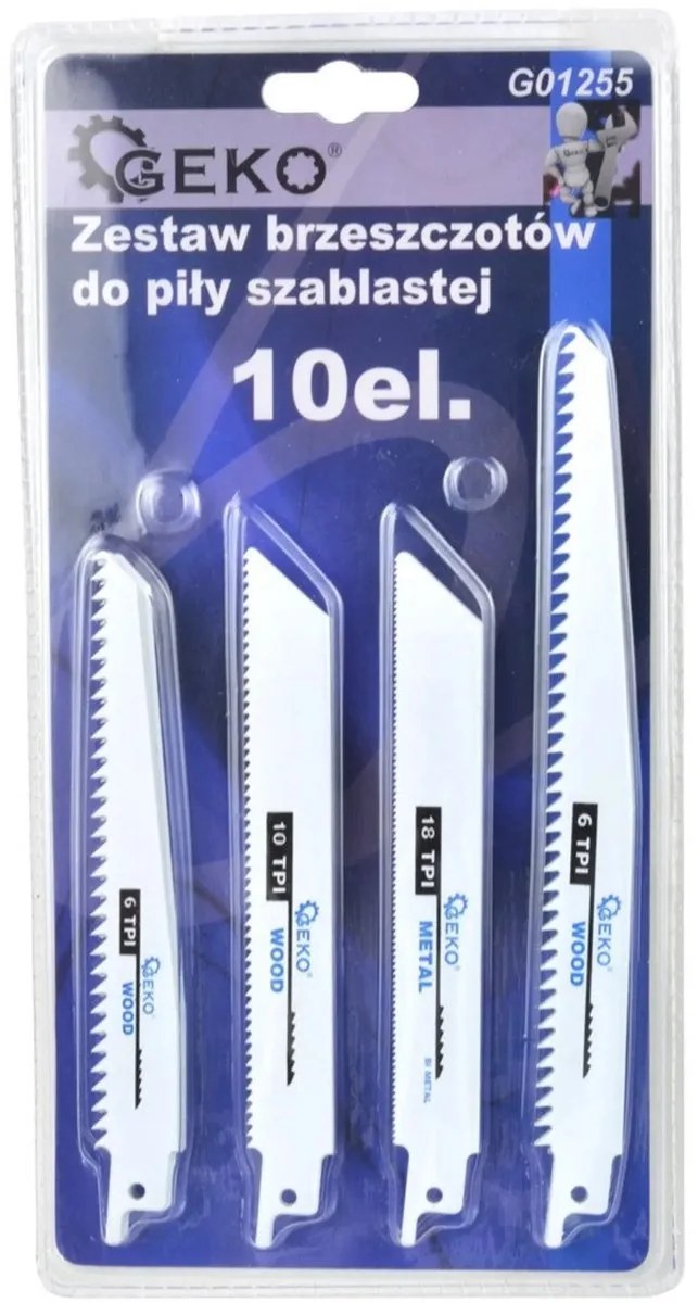 Zaagbladen set - HCS staal - Bi-metaal - 10 stuks - Voor hout, plastic en metaal de GEKO – image du produit