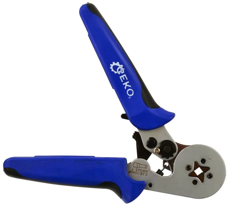 Zelfinstellende krimptang - vierkante krimp - 0,25-10 mm² - 175 mm lang de GEKO, Bleu – image du produit
