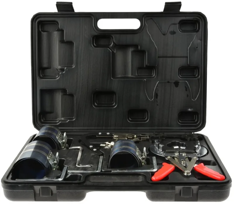 Zuigerveercompressor set - met ratelsleutel - veelzijdige maten - inclusief opbergkoffer de GEKO, Bleu – image du produit