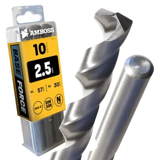 10 x HSS-G BASE Force Metallbohrer DIN 338 - Ø:2.5 mm van Gemax – productafbeelding 1 van 2