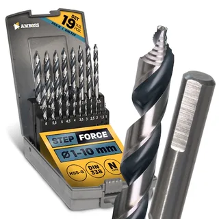 19-tlg. Step Force Set Spiralbohrer HSS-G DIN 338 (Ø 1-10 mm) by Gemax – product image 1 of 2