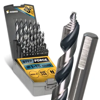 25-tlg. Step Force Set Spiralbohrer HSS-G DIN 338 (Ø 1-13 mm) by Gemax – product image 1 of 2