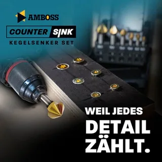 Kegelsenker Set 6teilig 6,3-20,5mm HSS TiN - runder Schaft, gerade Schneiden (3 Stck.) - DIN 335C de Gemax – image du produit 2 sur 5