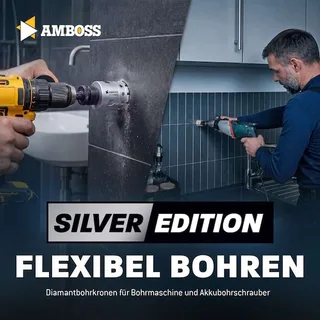 Set Silver Edition Diamant Lochsäge 35mm + Aufnahme + 7mm Diamant Bohrer by Gemax – product image 2 of 5
