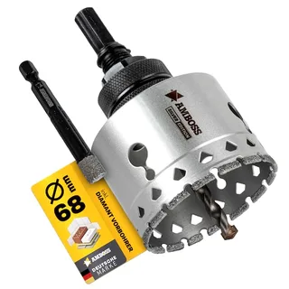 Set Silver Edition Diamant Lochsäge 68mm + Aufnahme + 7mm Diamant Bohrer by Gemax – product image 1 of 5