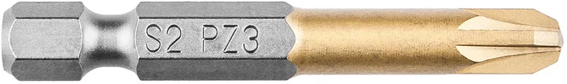 Bit PZ 3, 50mm S2 TIN, 1 op een blister van Graphite – productafbeelding