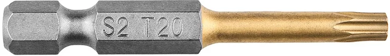 Bit Torx T20, 50mm S2 TIN, 1 op een blister van Graphite – productafbeelding
