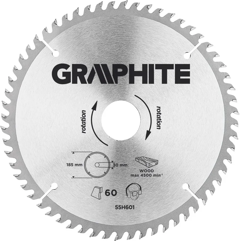 Cirkelzaagblad 185 mm, 60 tands, Hout by Graphite – product image