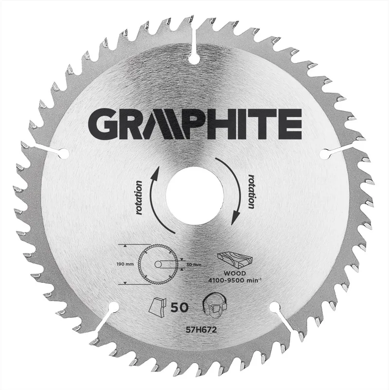 Cirkelzaagblad 190 mm, 50 tands, Hout by Graphite – product image
