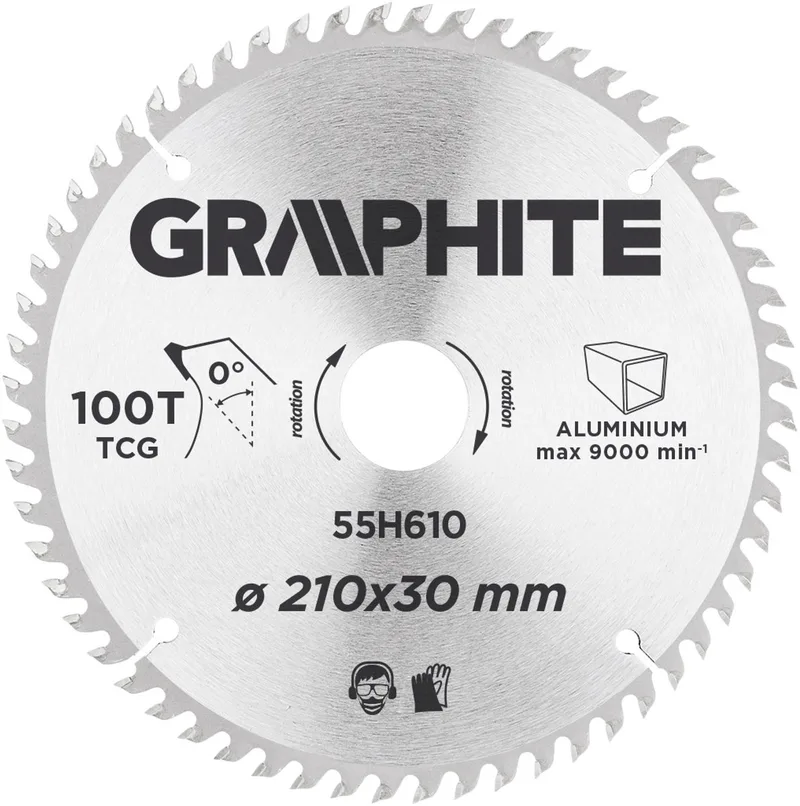Cirkelzaagblad 205 mm, 80 tands, Aluminium van Graphite – productafbeelding