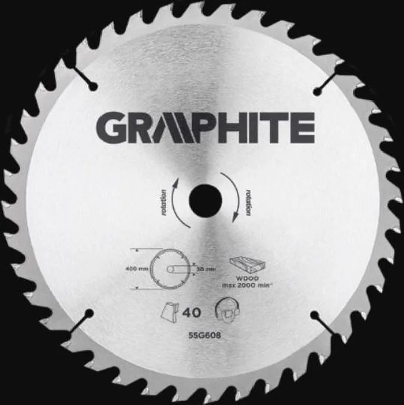 Cirkelzaagblad 400mm 40T Asgat 30mm Tanden 40 Dikte 3,2 TCT Solid Carbide von Graphite – Produktbild