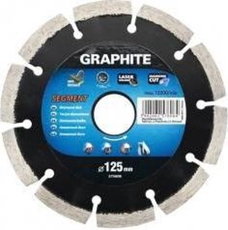 Diamantschijf 115x22x8,0x2,2mm Segment Gelaserd MPA EN13236 von Graphite – Produktbild