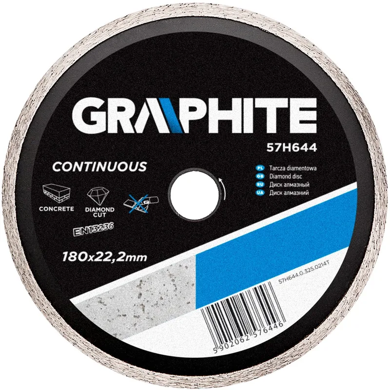 Diamantschijf - 180mm - Vol Segment - Geschikt voor Keramiek van Graphite – productafbeelding