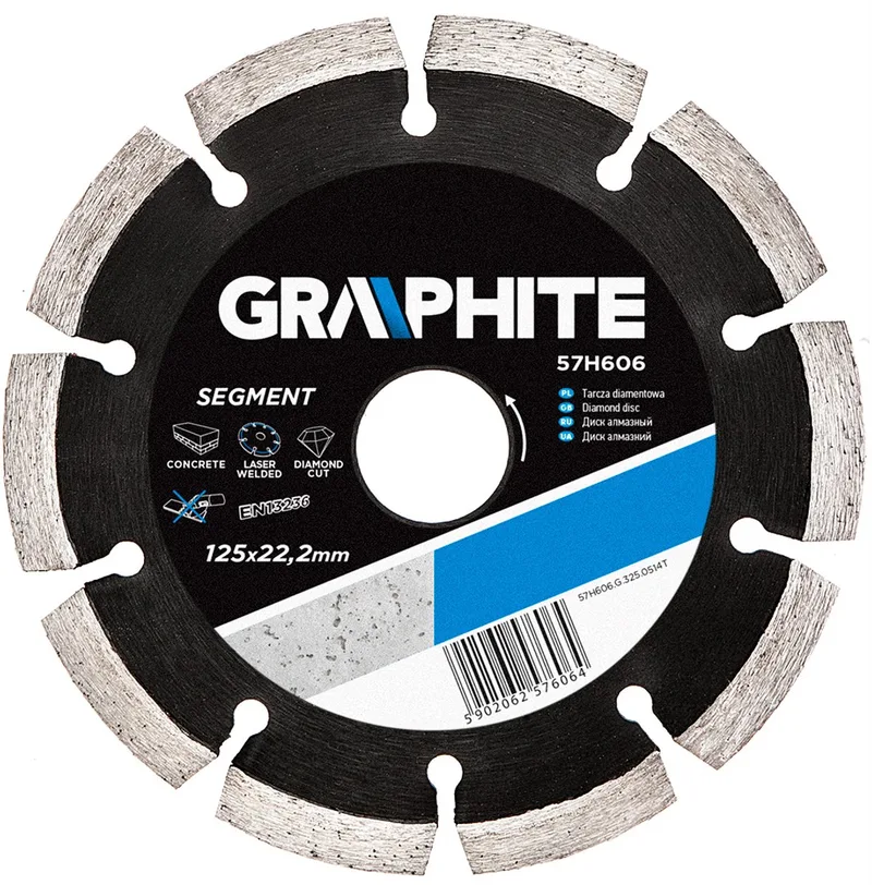 Diamantzaagblad - 125mm - Segment - Laser Gelast van Graphite – productafbeelding