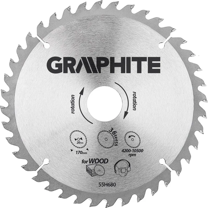 Graphite 55H680 Cirkelzaagblad 170x20x36 van Graphite – productafbeelding