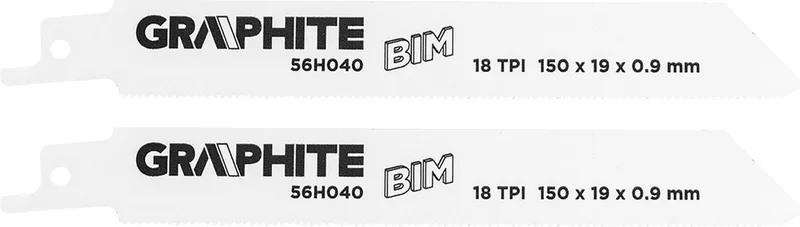 GRAPHITE 56H040 Reciprozaagblad 150x19x0,9, 18TPI, 2st by Graphite – product image