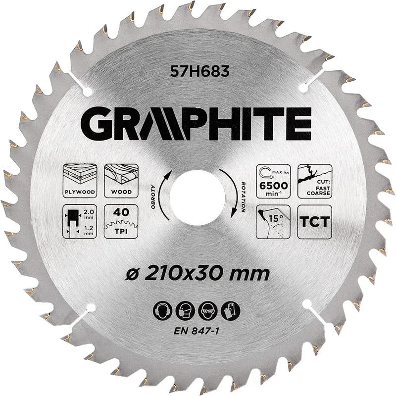 GRAPHITE 57H683 - Cirkelzaagblad - 210 mm - 40 Tanden - Fast Cut by Graphite – product image