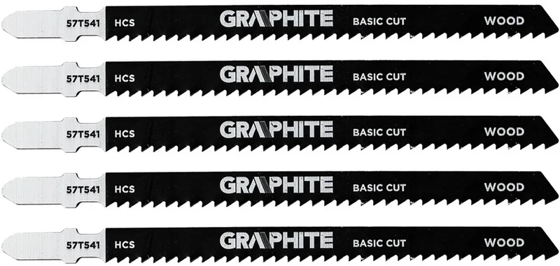 GRAPHITE 57T541 - Jigsaw Blade Set - 9 TPI - HCS - T-schacht - 5 stuks by Graphite – product image