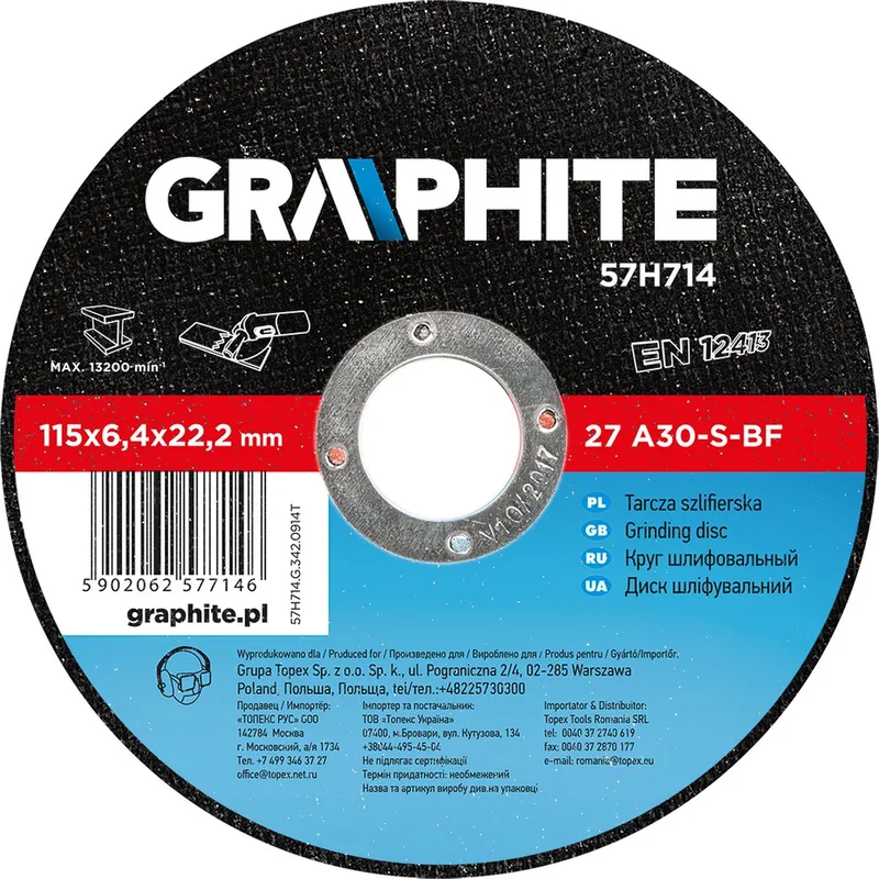 Grupa Topex GRAPHITE - Doorslijpschijf - Metalen - 115mm - Versterkt von Graphite – Produktbild