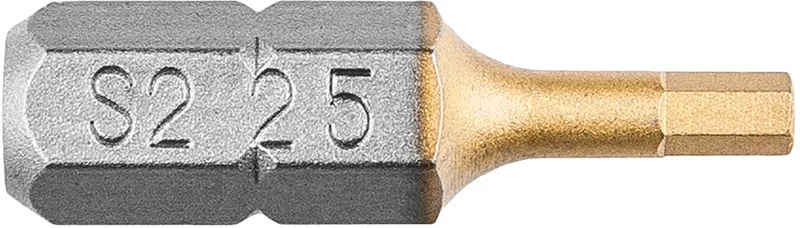 HEX2.5 Schroefbit - 25 mm - Titanium Nitride Coating van Graphite – productafbeelding