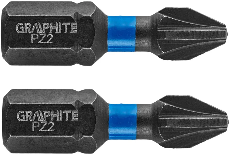 PZ2 Impact Bit - 25mm - Staal S2 - 2 Stuks van Graphite – productafbeelding