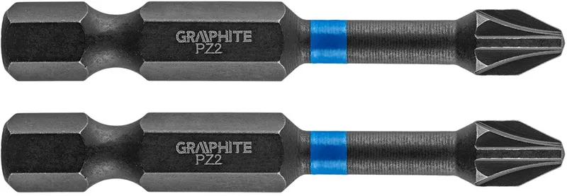 PZ2 Serie - Pozidrive Schroevendraaierbit - 50 mm - Staal S2 by Graphite, Grey – product image