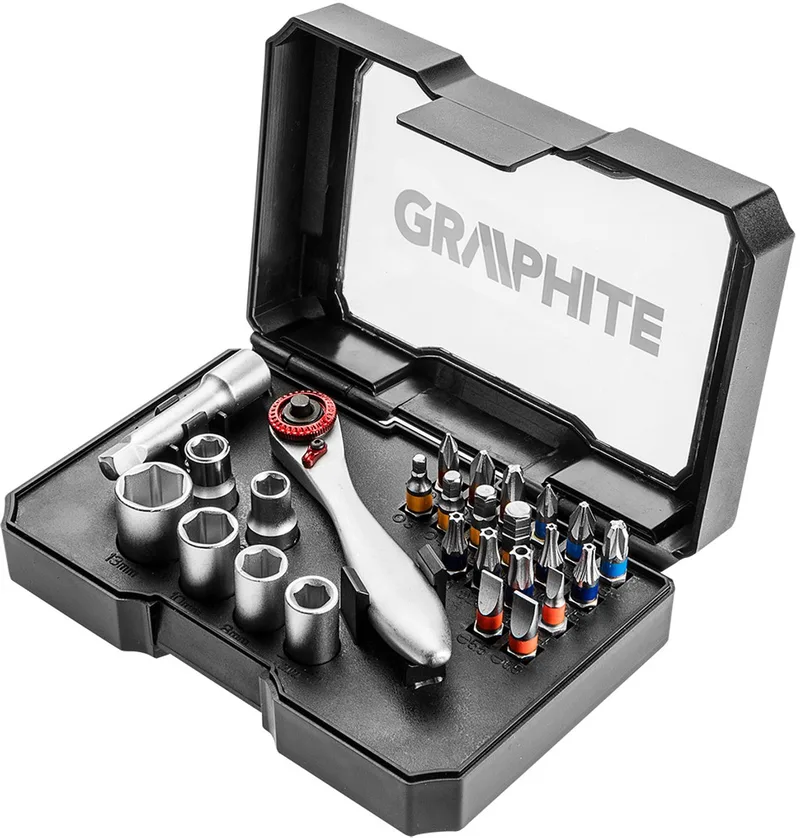 Schroefbit Set - 26-delig - PH/PZ/SL/HEX/TX de Graphite – image du produit