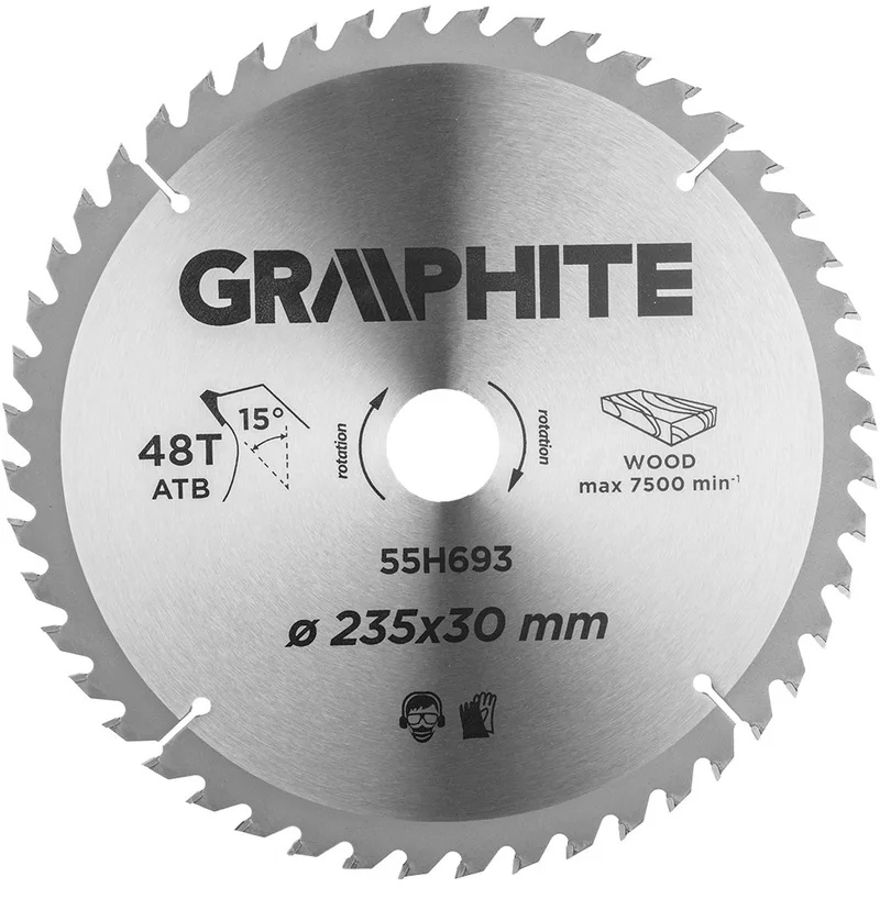 Serie - HM Cirkelzaagblad - 235mm - 48 Tanden - ATB Geometrie by Graphite – product image