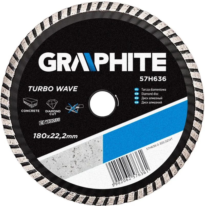 Tarcza - Diamantzaagblad - 180mm - Turbo Wave - Bouw de Graphite – image du produit