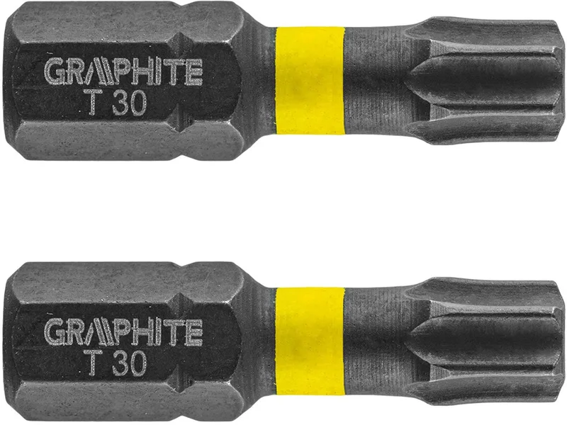 TX30 Impact Bit - 25 mm - S2 Staal van Graphite, Zilver – productafbeelding