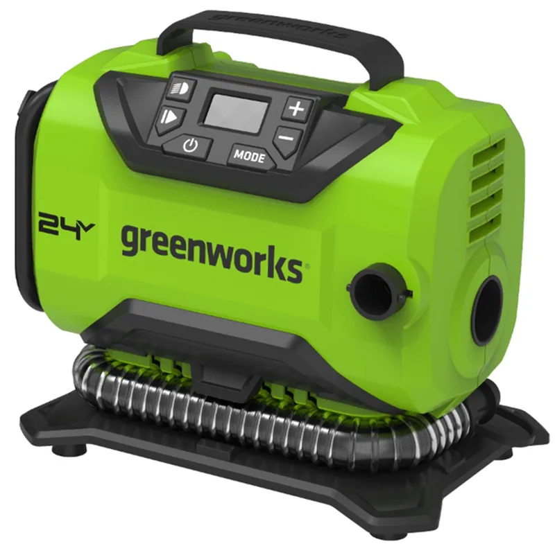 24V accu mini compressor G24IN van Greenworks, Groen – productafbeelding