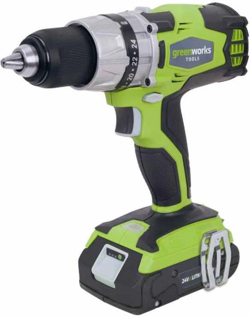 Boormachine koolborstelloos zonder 24 V accu GD24DD 3701607 van Greenworks – productafbeelding