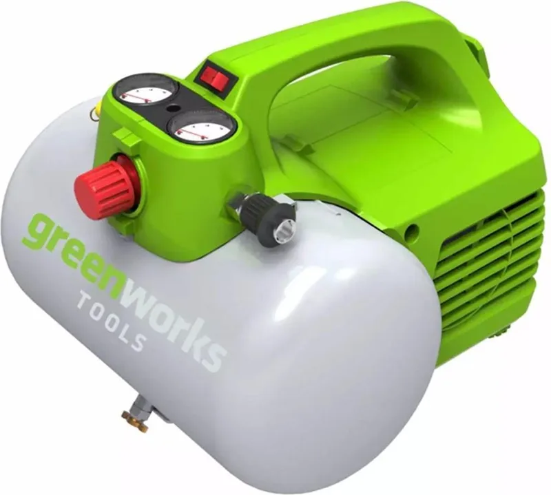 Luchtcompressor elektrisch GAC6L 300 W 6 L 4101302 van Greenworks, Groen – productafbeelding