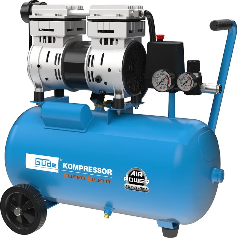 24 Liter Professionele Compressor -Super Stil (68 DB) by Güde, Blue – product image 1 of 5