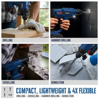 Accu Boorhamer BH 18-0 BL – 18V E³ Brushless (excl. accu en lader) de Güde – image du produit 3 sur 8
