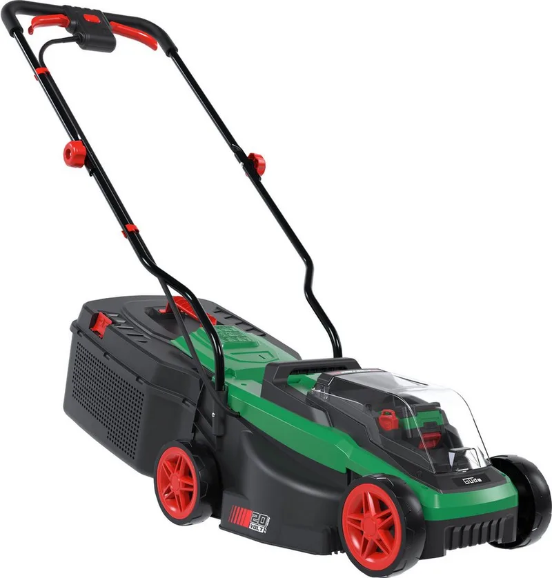 Accu Grasmaaier 320/20-4 [95850] - Werkbreedte 32cm, Inclusief 4.0Ah accu & Lader, Inclusief 30 liter opvangbak, Borstelloze motor, Compact & Lichtgewicht van Güde – productafbeelding 2 van 5