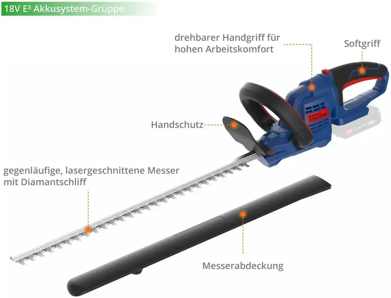 Accu-heggenschaar 18-201-05 - KIT (Inclusief Accu & Lader) by Güde – product image 6 of 8