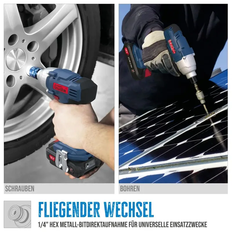 Accu Slagschroevendraaier BSS 18 1/4-0 – 18V E³ (excl. accu) de Güde – image du produit 2 sur 7