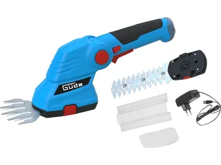 Akku-Gras- und Strauchscherenset GPS 7.2V-1.5 Li-Ion, (Set), inkl. Ladegerät, Schnittlänge 170 mm, Schnittstärke 8 mm de Güde, Bleu, Noir – image du produit 1 sur 5