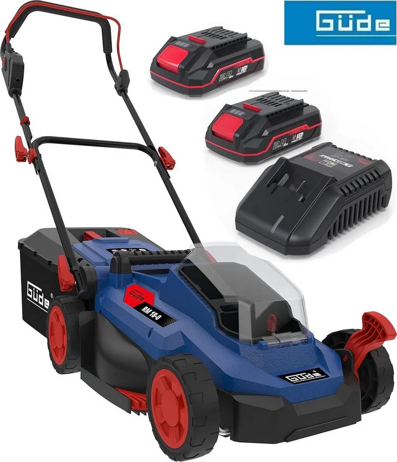 Akkurasenmäher City Rasenmäher RM 18/33 18V, 33 cm t + 2x Akku 2.0 Ah + Ladegerät von Güde – Produktbild 2 von 5