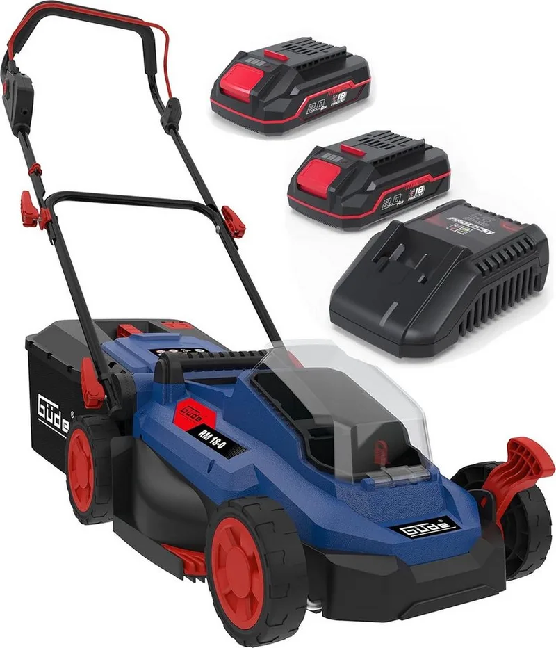 Akkurasenmäher City Rasenmäher RM 18/33 18V, 33 cm t + 2x Akku 2.0 Ah + Ladegerät von Güde – Produktbild 1 von 5